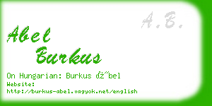 abel burkus business card